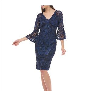 JS Collections Cocktail Dress with Bell Sleeves